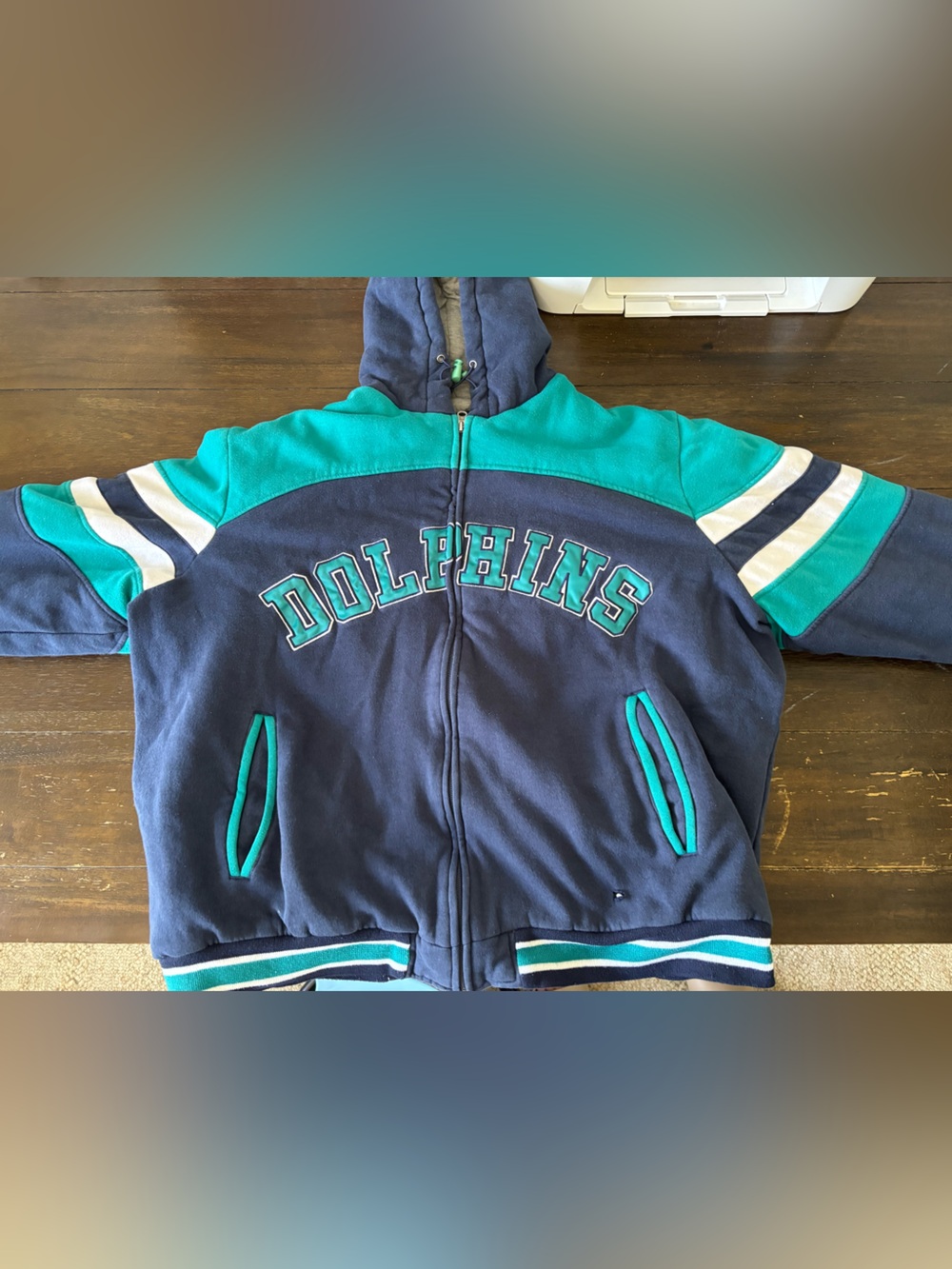 NFL Vintage 90s Miami Dolphins Hoodie Sweatshirt Mens XL/XXL